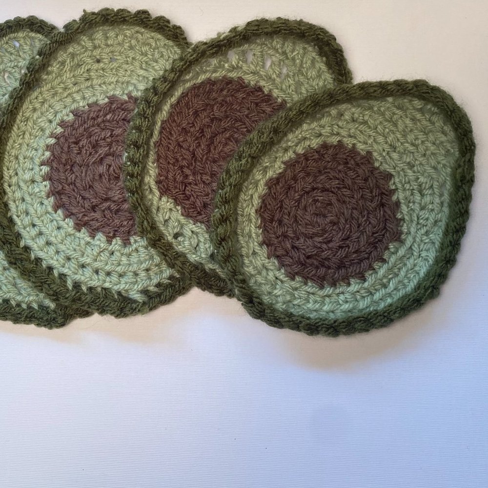 Handmade Crochet Avocado Coasters